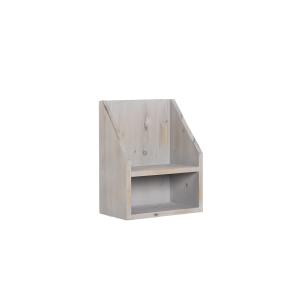 Mesita de noche flotante de madera gris 36x18 cm