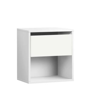 Mesita de noche juvenil con 1 cajón 42x40x28 blanco