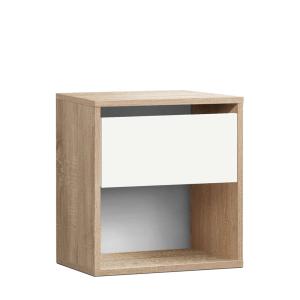 Mesita de noche juvenil con 1 cajón 42x40x28 cambrian-blanc…