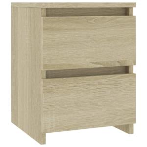 Mesita de noche madera aglomerado marrón 30x30x40 cm