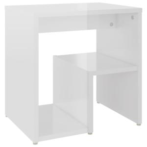 Mesita de noche madera contrachapada blanco brillo 40x30x40…