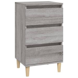 Mesita de noche madera contrachapada gris sonoma 40x35x70 cm