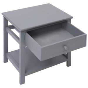 Mesita de noche madera gris 40x29x42 cm