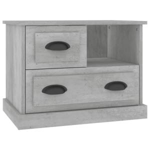 Mesita de noche madera gris hormigón 60x39x45 cm