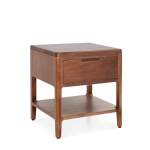 Mesita de noche madera marrón anch. 45 cm