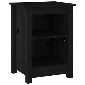 Mesita de noche madera negro 40  x  35  x  55  cm