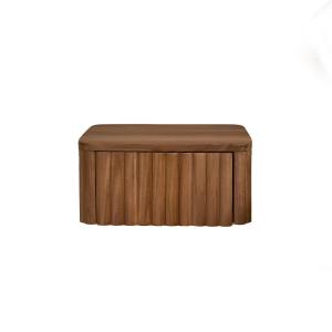 Mesita de noche suspendida de teca maciza 45 cm