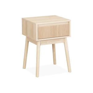 Mesita decorativa de madera 1 cajón, natural