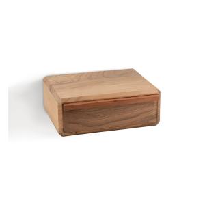 Mesita flotante madera beige 40x30x15 cm