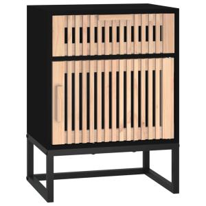 Mesita noche hierro y madera contrachapada negro 40x30x55,5…