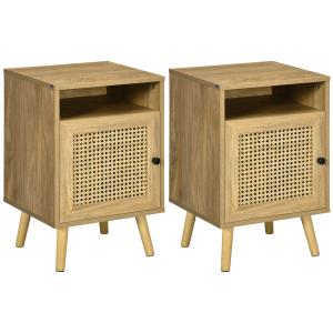 Mesitas de noche 39x35x60 cm madera natural