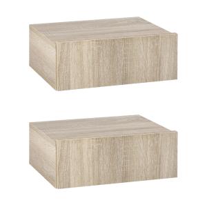 Mesitas de noche 40x30x15 cm madera natural