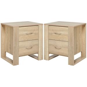 Mesitas de noche 48x39x54 cm madera natural