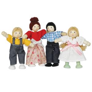 Mi familia de 4 muñecas de madera