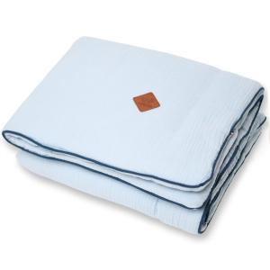 Mi primera manta de gasa de algodón  Bleu 100 x 70 cm