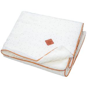 Mi primera manta Sherpa para bebé Blanc à pois or 70 x 100…