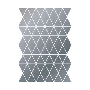 Mini triángulos en vinilo decorativo brillo plata 19x29 cm