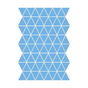 Mini triángulos en vinilo decorativo mate azul 19x29 cm