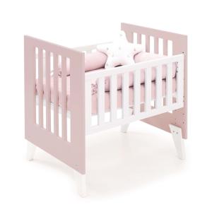 Minicuna 60x80 cm para colecho blanca/rosa claro