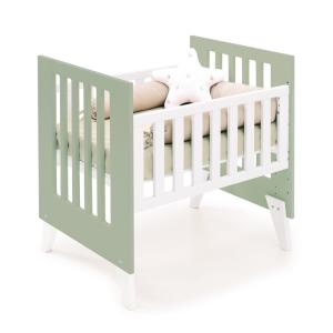 Minicuna 60x80 cm para colecho blanca/verde-oliva