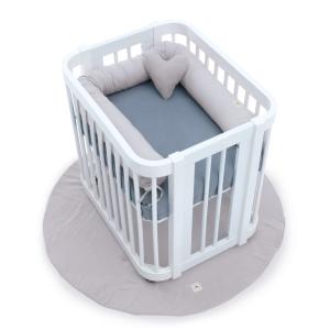 Minicuna blanca 55x70 cm   colchón   textil azul