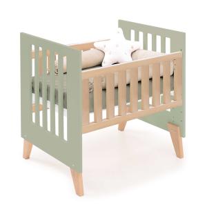 Minicuna colecho 60x80 cm madera/verde-oliva