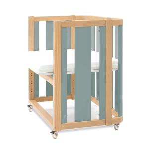 Minicuna colecho madera/verde 55x70 cm con colchón
