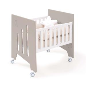 Minicuna de colecho 60x80 cm con ruedas beige