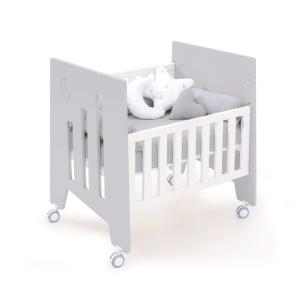 Minicuna de colecho 60x80 cm con ruedas gris