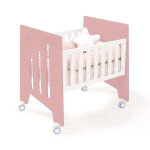 Minicuna de colecho 60x80 cm con ruedas rosa