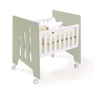 Minicuna de colecho 60x80 cm con ruedas verde-oliva