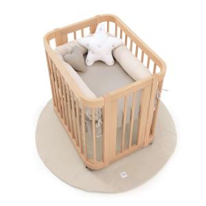 Minicuna madera 55x70 cm   colchón   textil arena