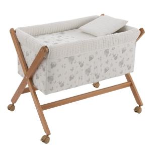 Minicuna tijera madera 55x87x74 cm beige/blanco