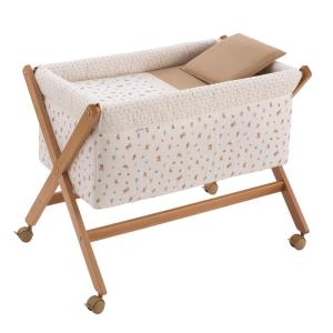 Minicuna tijera madera 55x87x74 cm blush/blanco