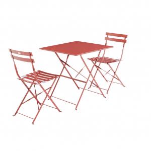 Mobiliario de jardín plegable bistro, mesa 70x70cm con dos…