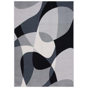 Moderno gris/negro marfil alfombra 90 x 150