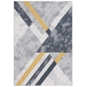 Moderno gris/oro negro alfombra 90 x 150