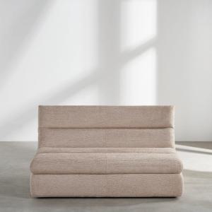 Módulo central de 2 plazas de tejido tramado color toffee