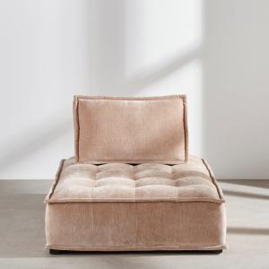 Módulo chaise longue para sofá modular aterciopelado beige…