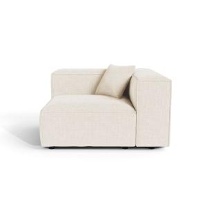 Módulo de esquina derecho terciopelo chenilla crema