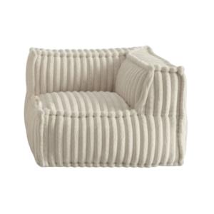 Módulo esquina derecha para sofá pelo acanalado 90x90 cm be…