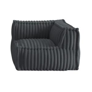 Módulo esquina derecha para sofá pelo acanalado 90x90 cm gr…