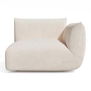 Módulo esquinero derecho terciopelo chenilla crema