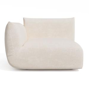 Módulo esquinero izquierdo terciopelo chenilla crema