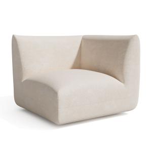 Módulo esquinero terciopelo chenilla crema