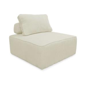 Módulo para sofá modular de pana, 1 plaza, crema