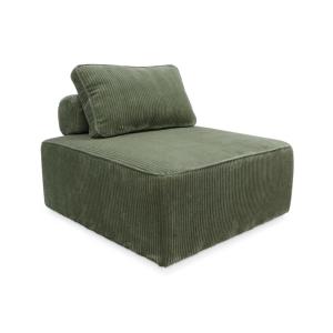 Módulo para sofá modular de pana, 1 plaza, verde