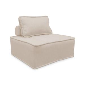 Módulo para sofá modular en tela lisa, 1 plaza, crema
