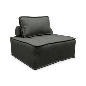 Módulo para sofá modular en tela lisa, 1 plaza, gris