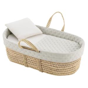 Moisés palma acolchado   pata madera blanca 39x80x61 cm ros…